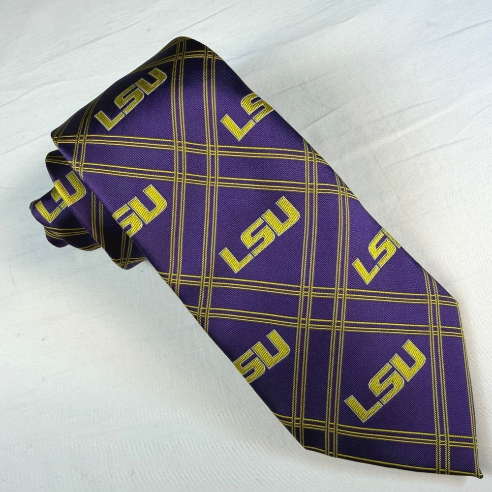 Eagles Wings Tie Mens Purple LSU Tigers NCAA Collegiate Gameday